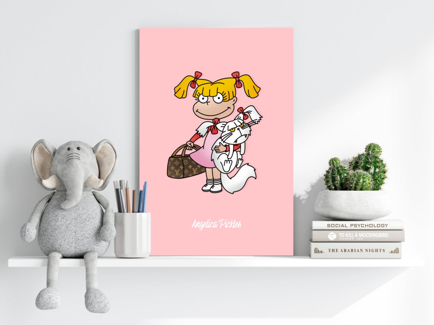 Sassy Cartoon Girl Aluminum Print