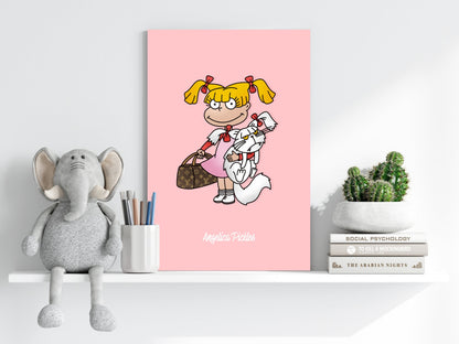 Sassy Cartoon Girl Aluminum Print