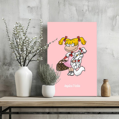 Sassy Cartoon Girl Aluminum Print