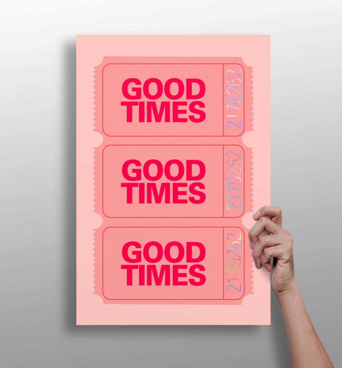 Pink Triple Ticket Stub Good Times Aluminum Print