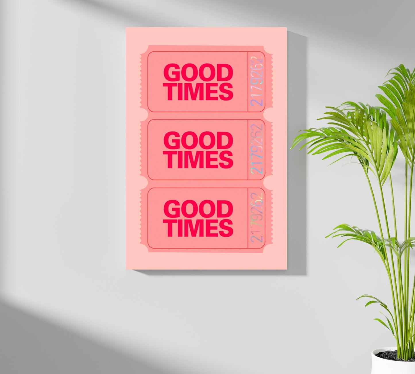 Pink Triple Ticket Stub Good Times Aluminum Print