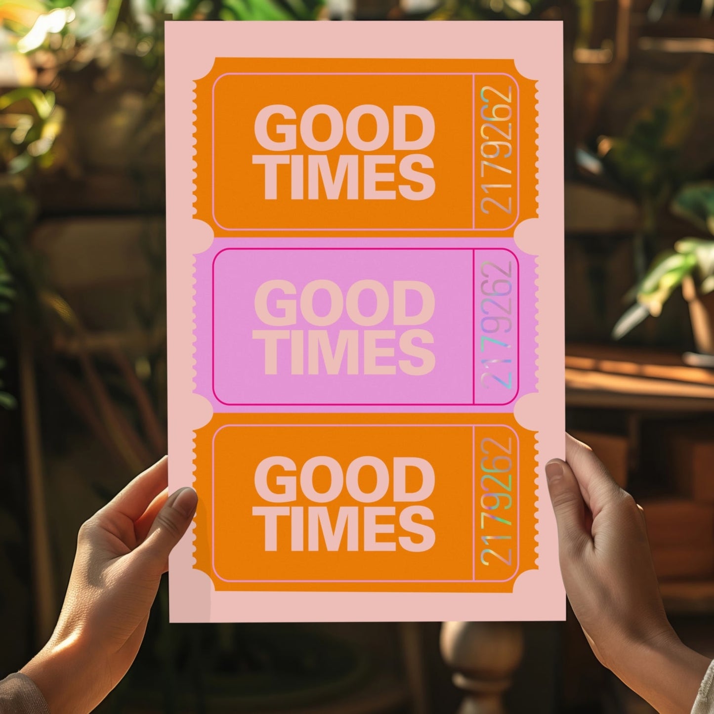 Orange Cinema Tickets Good Times Aluminum Print