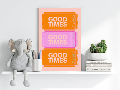 Orange Cinema Tickets Good Times Aluminum Print