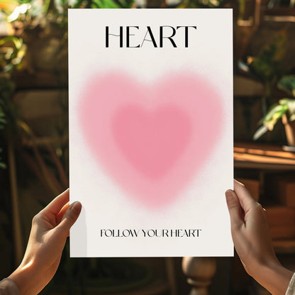 Pink Aura Gradient Follow Your Heart Aluminum Print
