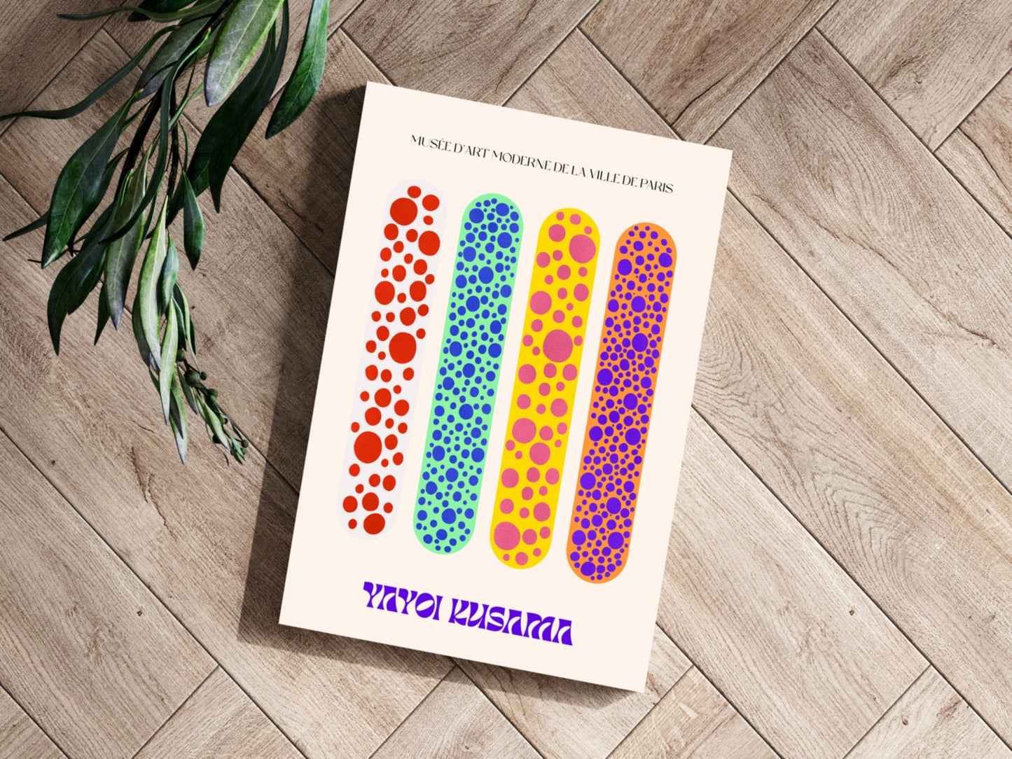 Four Colorful Polka Dot Bars Aluminum Print