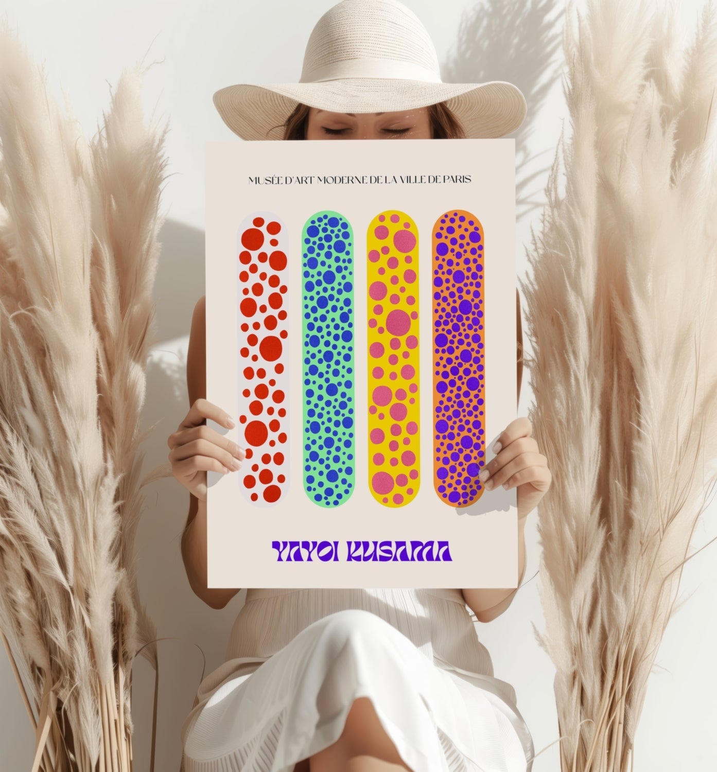 Four Colorful Polka Dot Bars Aluminum Print