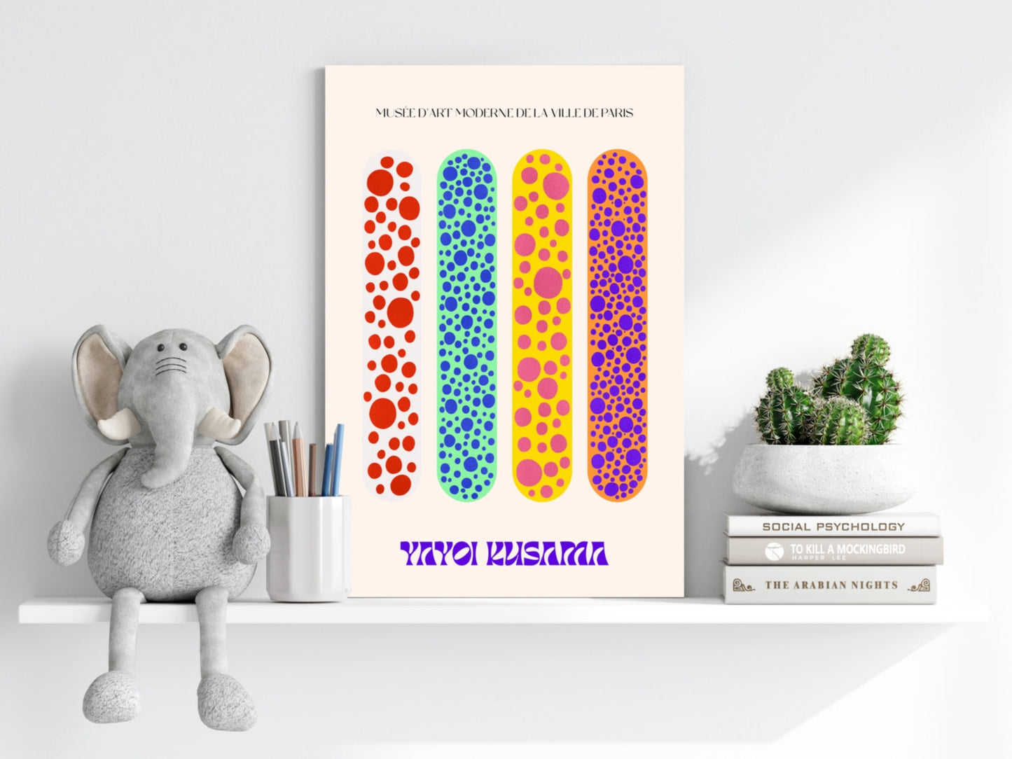 Four Colorful Polka Dot Bars Aluminum Print