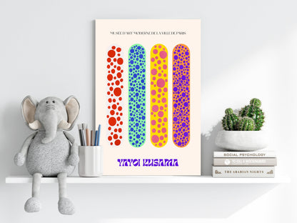 Four Colorful Polka Dot Bars Aluminum Print