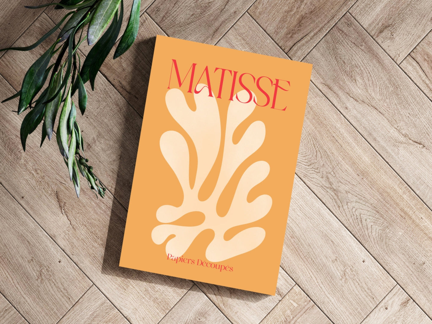 Matisse Orange Cut Paper Coral Leaf Shape Aluminum Print