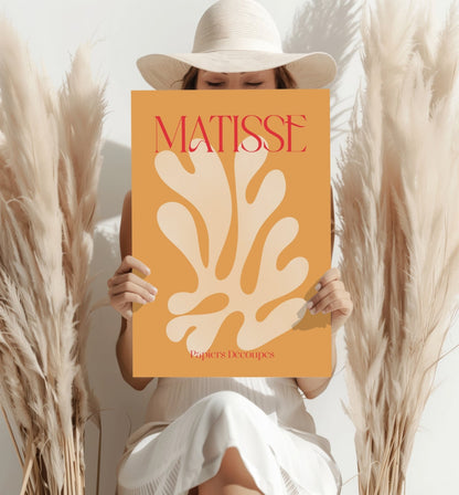 Matisse Orange Cut Paper Coral Leaf Shape Aluminum Print