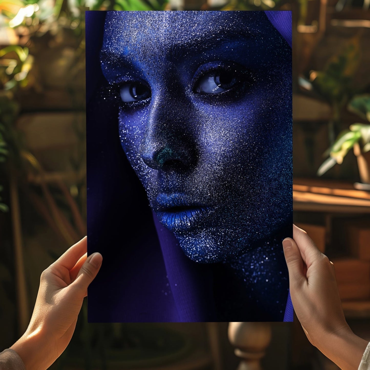 Indigo Stardust Woman Aluminum Print
