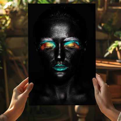 Rainbow Eyeshadow Woman Aluminum Print