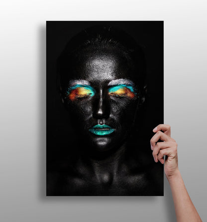 Rainbow Eyeshadow Woman Aluminum Print