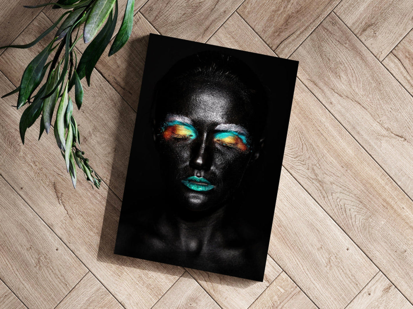Rainbow Eyeshadow Woman Aluminum Print