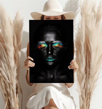Rainbow Eyeshadow Woman Aluminum Print