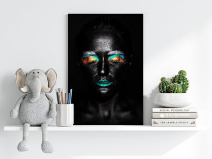 Rainbow Eyeshadow Woman Aluminum Print