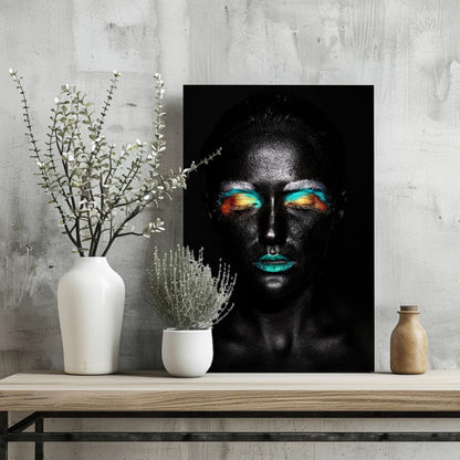 Rainbow Eyeshadow Woman Aluminum Print
