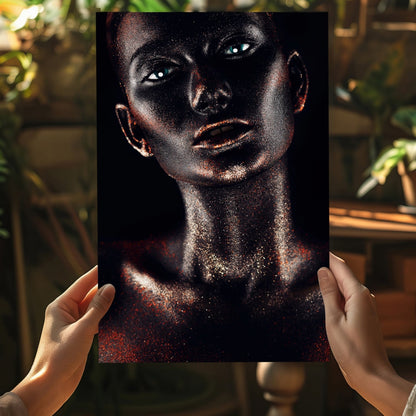Copper Glitter Woman Aluminum Print