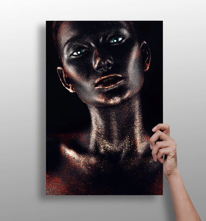 Copper Glitter Woman Aluminum Print