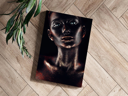 Copper Glitter Woman Aluminum Print