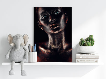 Copper Glitter Woman Aluminum Print