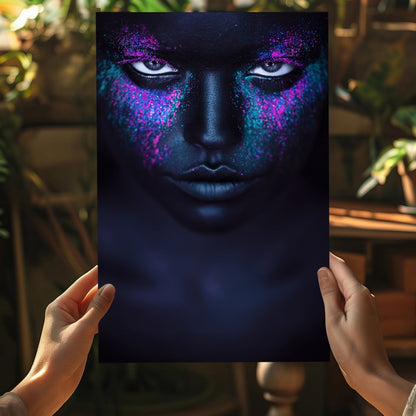 Purple Teal Glitter Aluminum Print