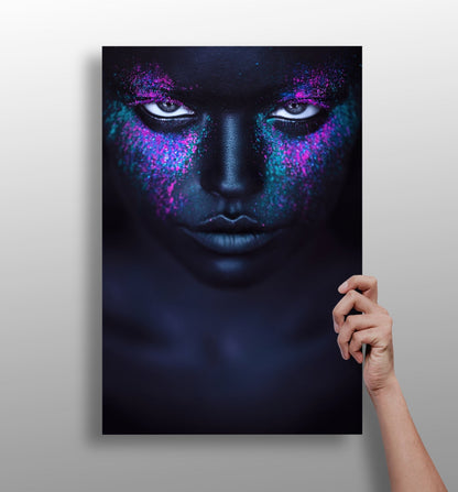 Purple Teal Glitter Aluminum Print