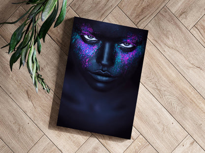 Purple Teal Glitter Aluminum Print