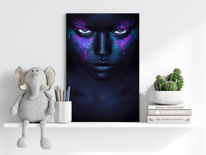 Purple Teal Glitter Aluminum Print