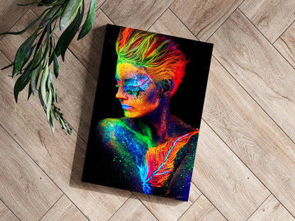 Neon UV Body Paint Aluminum Print
