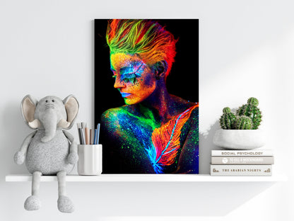 Neon UV Body Paint Aluminum Print