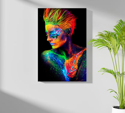 Neon UV Body Paint Aluminum Print