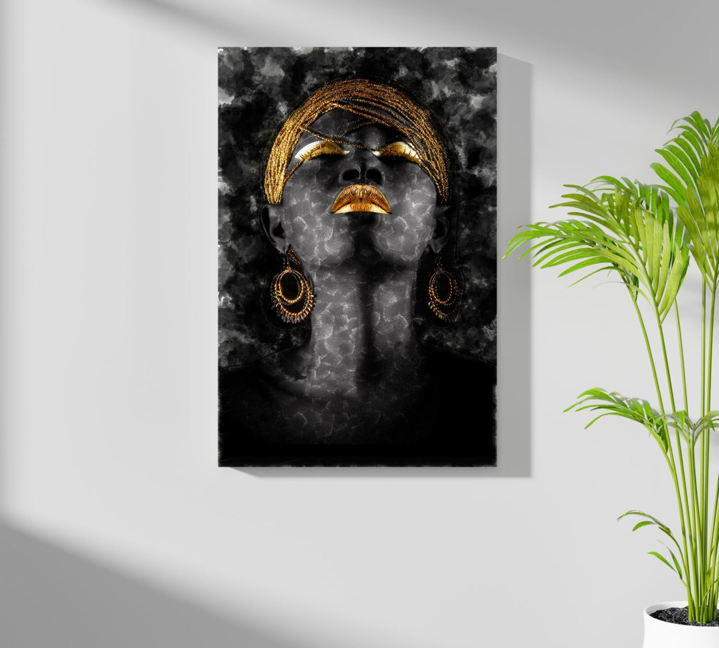 Gold Turban Smoky Woman Aluminum Print