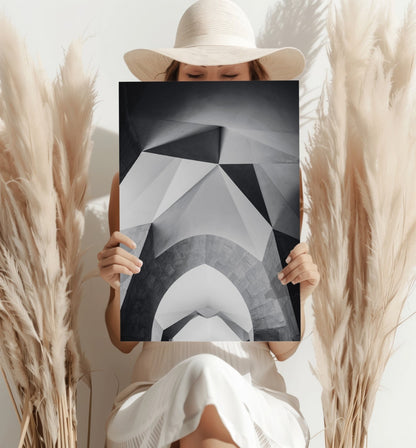 Faceted Concrete Arches Geometric Aluminum Print