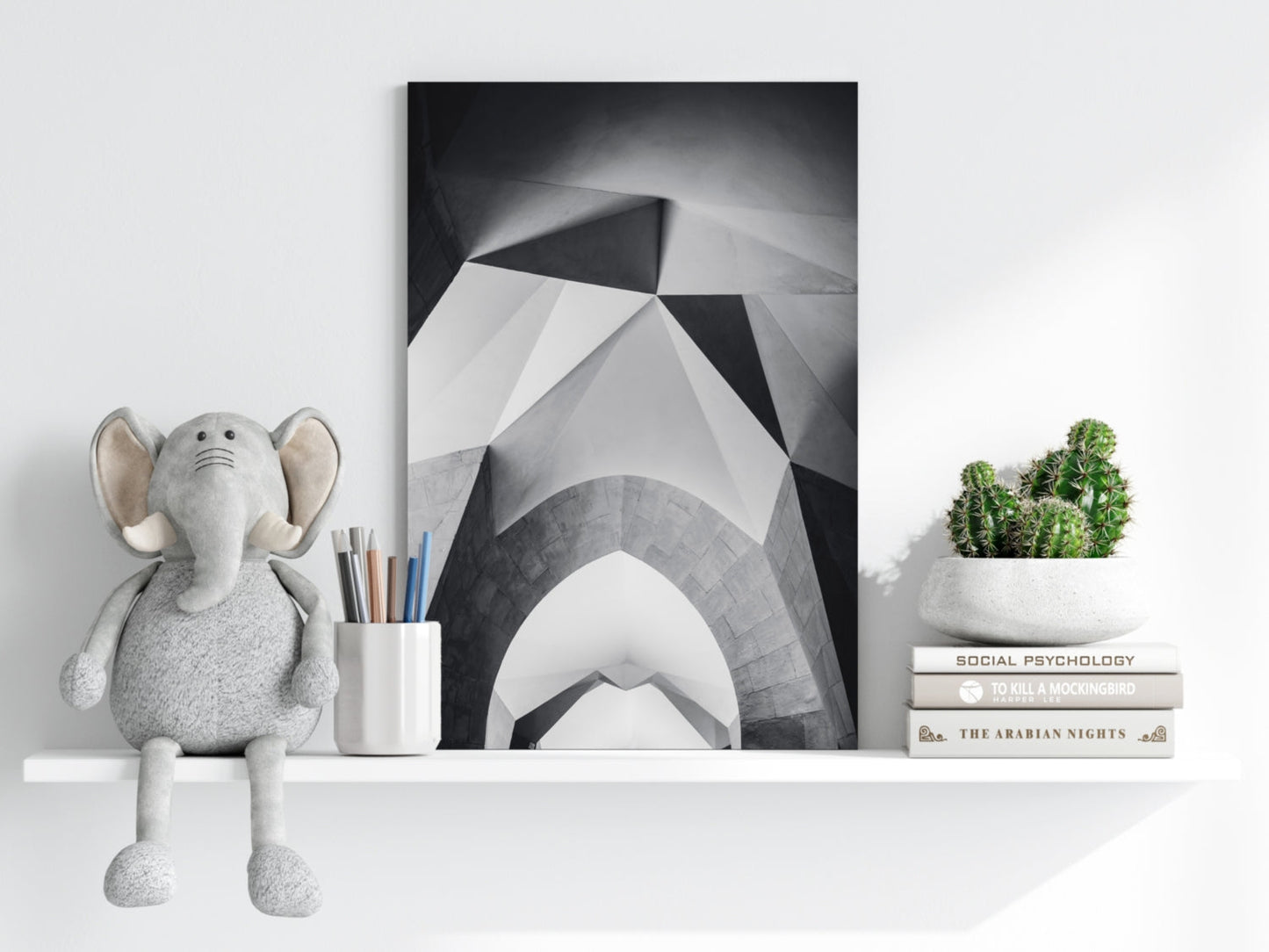 Faceted Concrete Arches Geometric Aluminum Print