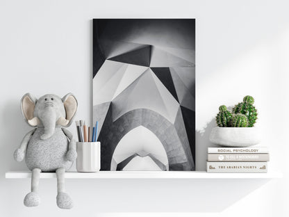 Faceted Concrete Arches Geometric Aluminum Print