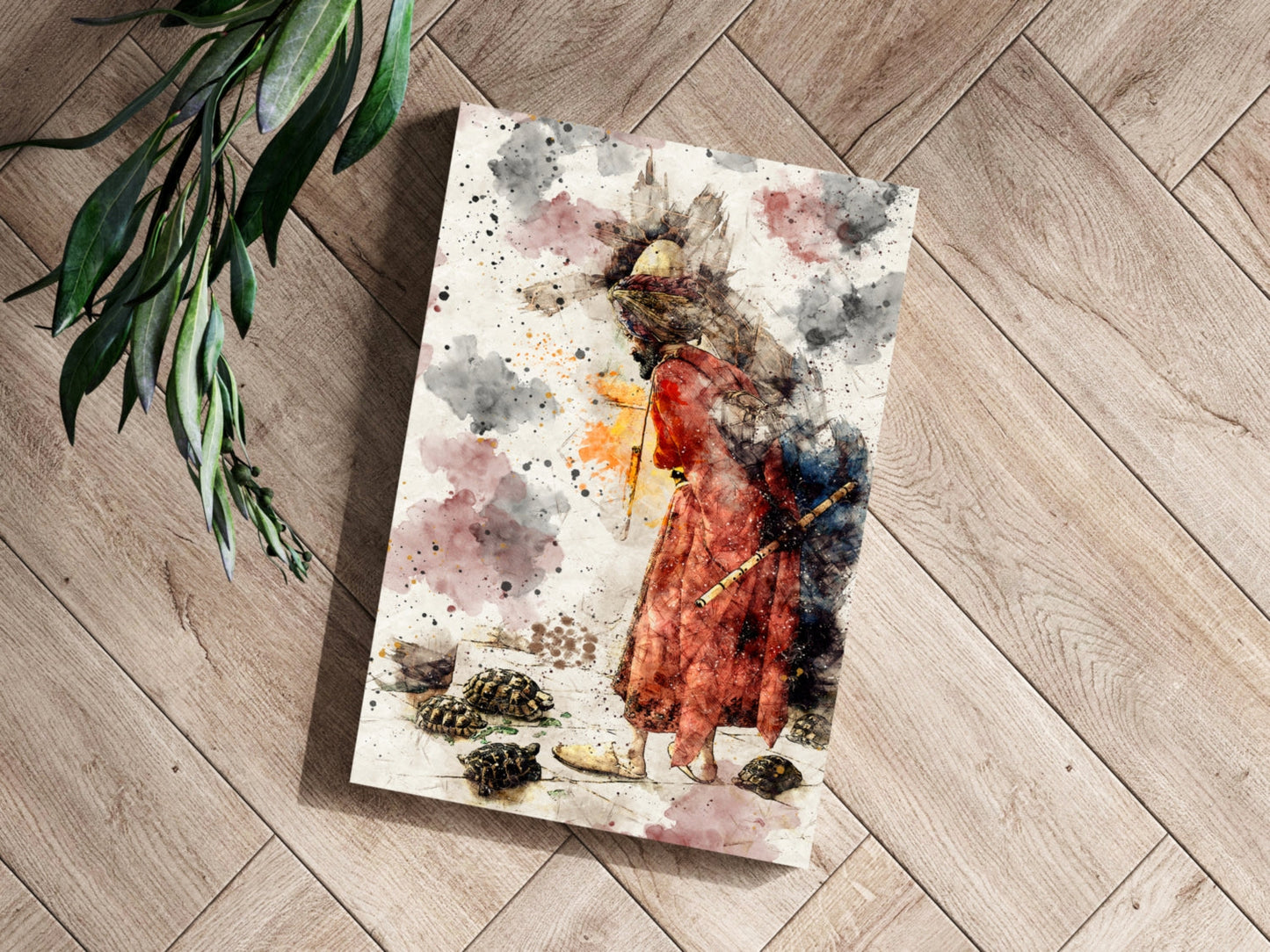 Watercolor Splash Tortoise Trainer Aluminum Print
