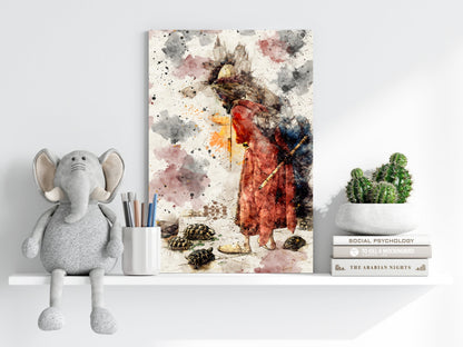 Watercolor Splash Tortoise Trainer Aluminum Print