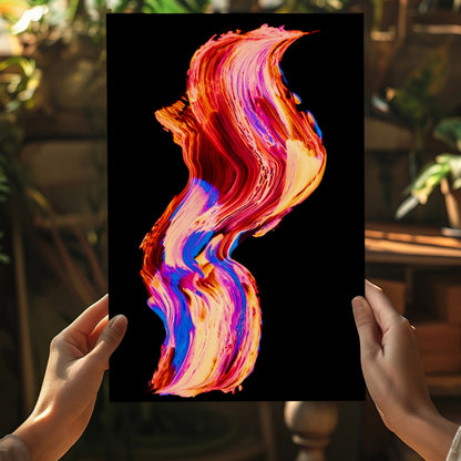 Coral and Blue Fluid Swirl Aluminum Print