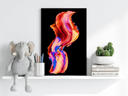 Coral and Blue Fluid Swirl Aluminum Print