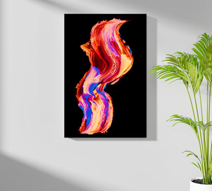 Coral and Blue Fluid Swirl Aluminum Print