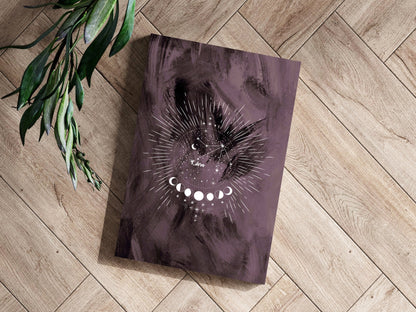 Plum Libra Constellation Moon Phases Aluminum Print