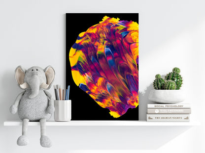 Iridescent Feather Burst Aluminum Print