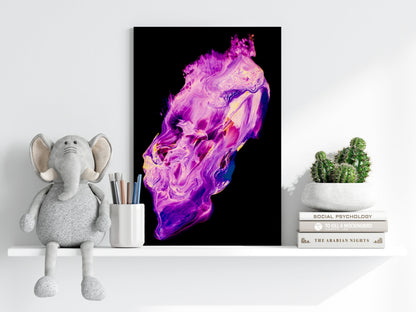 Purple Magenta Fluid Pour Aluminum Print
