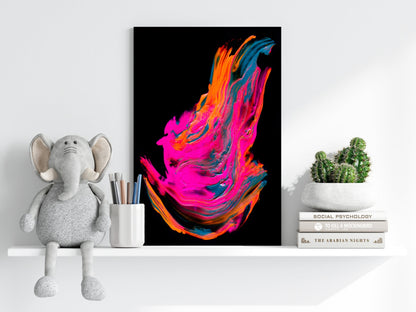 Neon Pink Paint Splash Aluminum Print