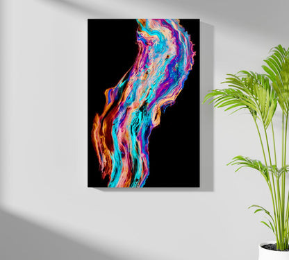 Iridescent Paint Stream Aluminum Print