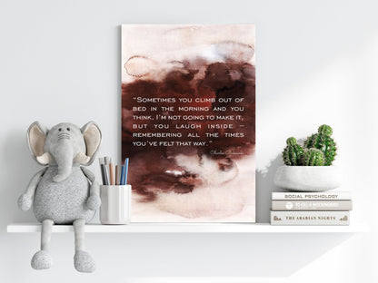 Rust Watercolor Wash Morning Quote Aluminum Print