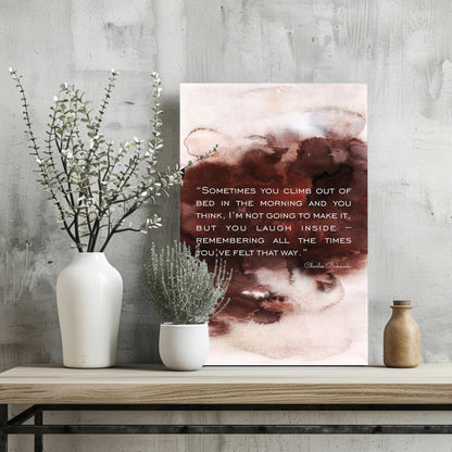 Rust Watercolor Wash Morning Quote Aluminum Print