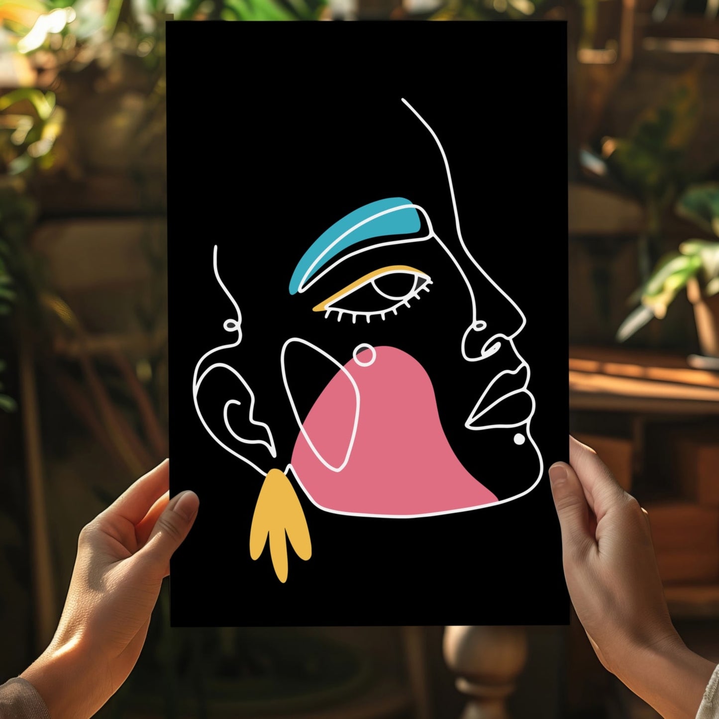 Pink Cheek Winking Profile Aluminum Print