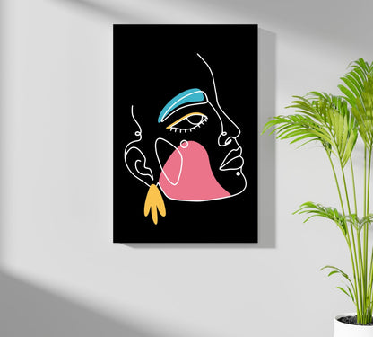 Pink Cheek Winking Profile Aluminum Print
